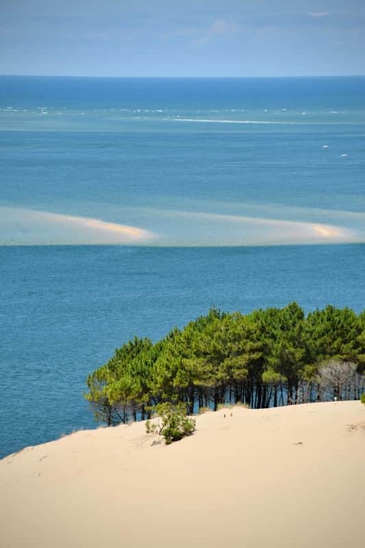 Panorama sur l'océan Atlantique depuis le sommet de la dune du Pilat.