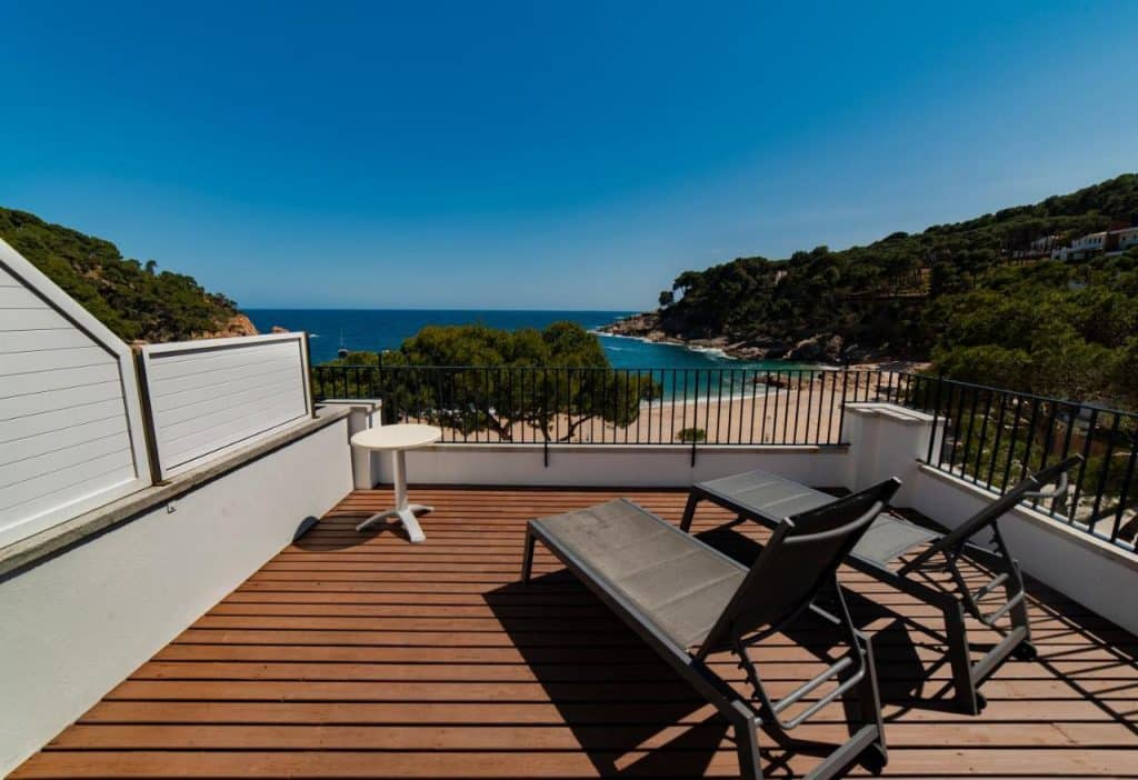 Terrasse d'un appartement de l'hôtel Tamariu