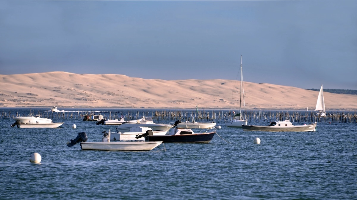 La dune du Pilat vue du Cap Ferret.