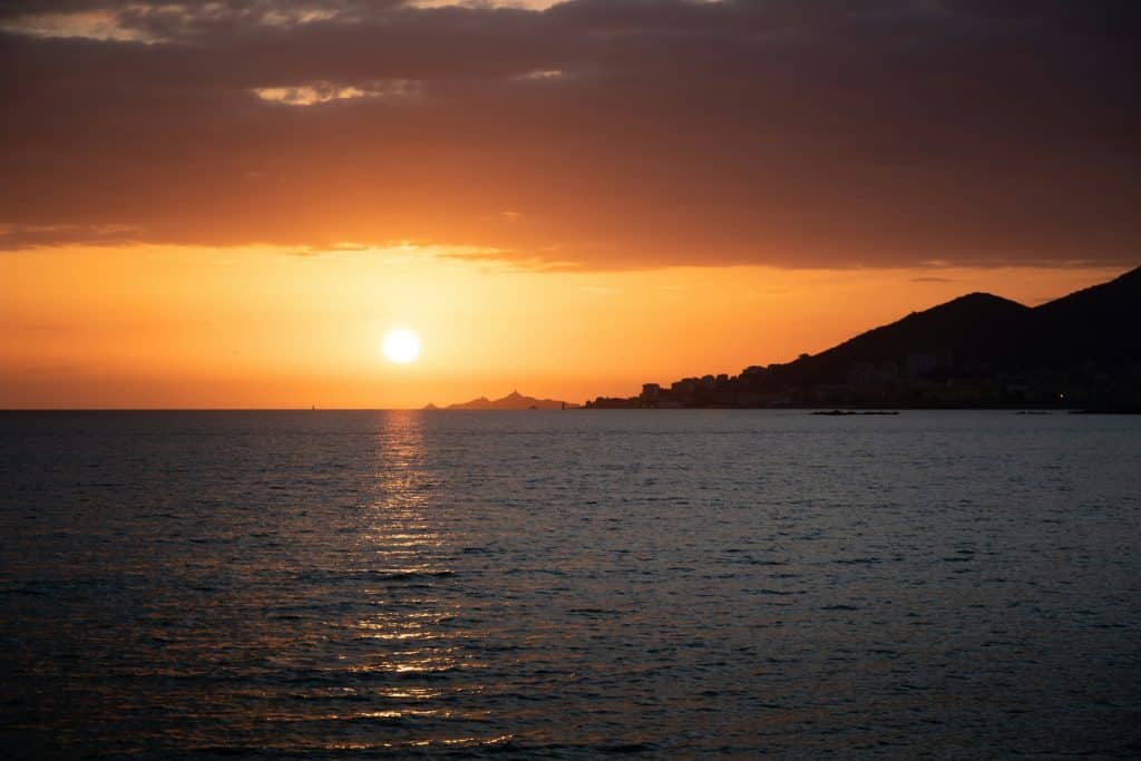Coucher de soleil sur Ajaccio