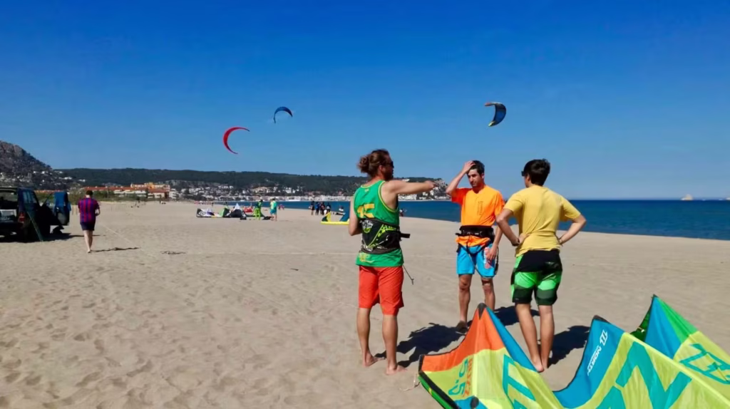 Cours de kitesurf sur la plge de l'Estartit