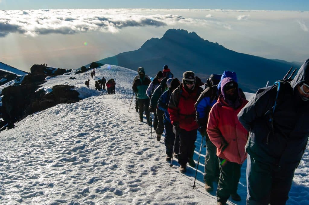 Un groupe au sommet du Kilimandjaro