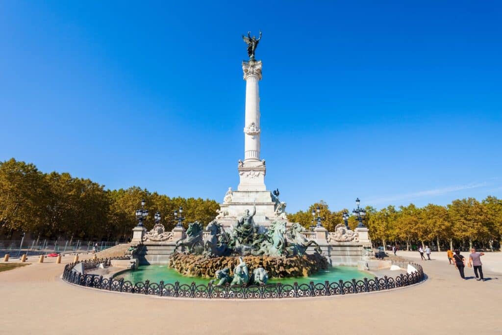 Le monument aux Girondins sur le Place des Quinconces à Bordeaux