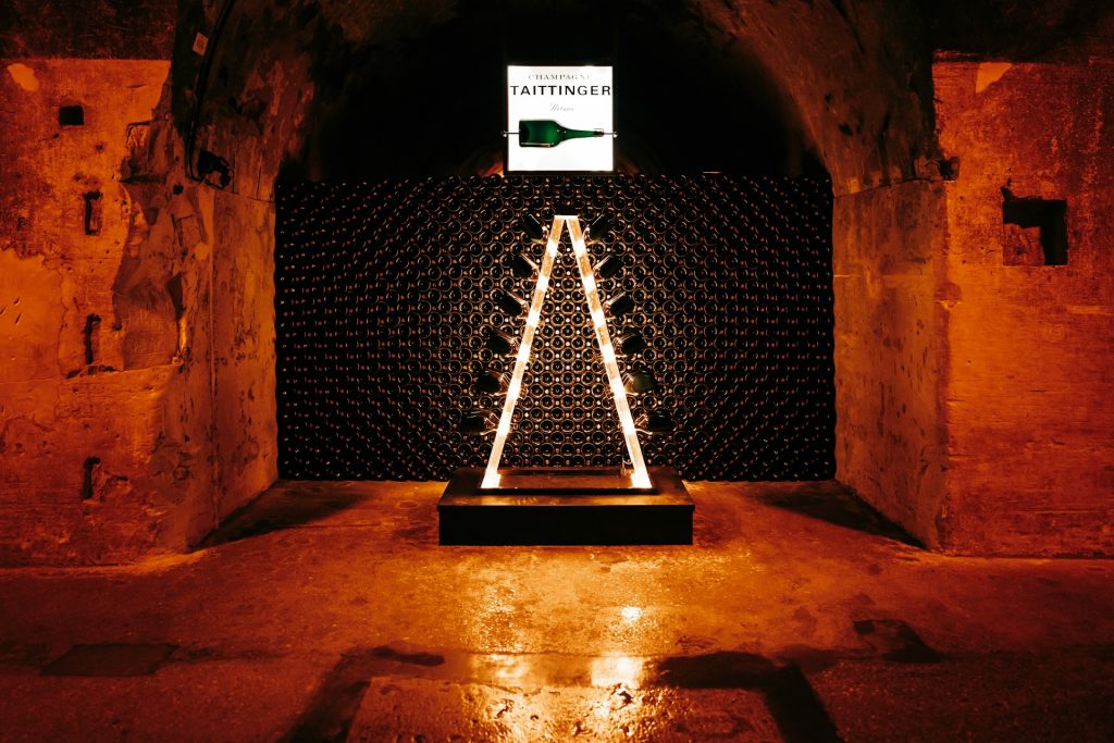 Les caves de la Maison de Champagne Taittinger à Reims.